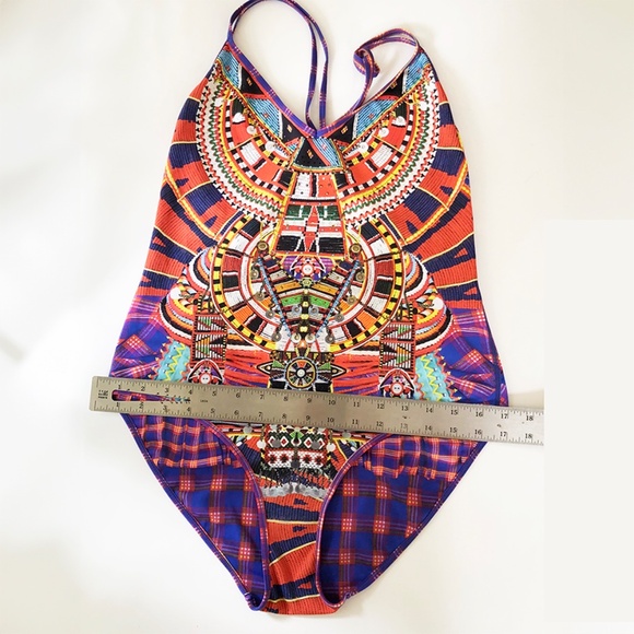 Bergdorf Goodman Camilla, Rainbow Warrior Print Reversable Swimsuit / Size M-L - Picture 9 of 11
